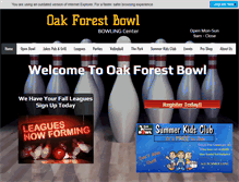 Tablet Screenshot of oakforestbowl.com